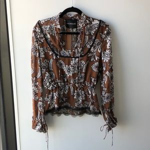 Nicholas, sz 4, 100% silk blouse